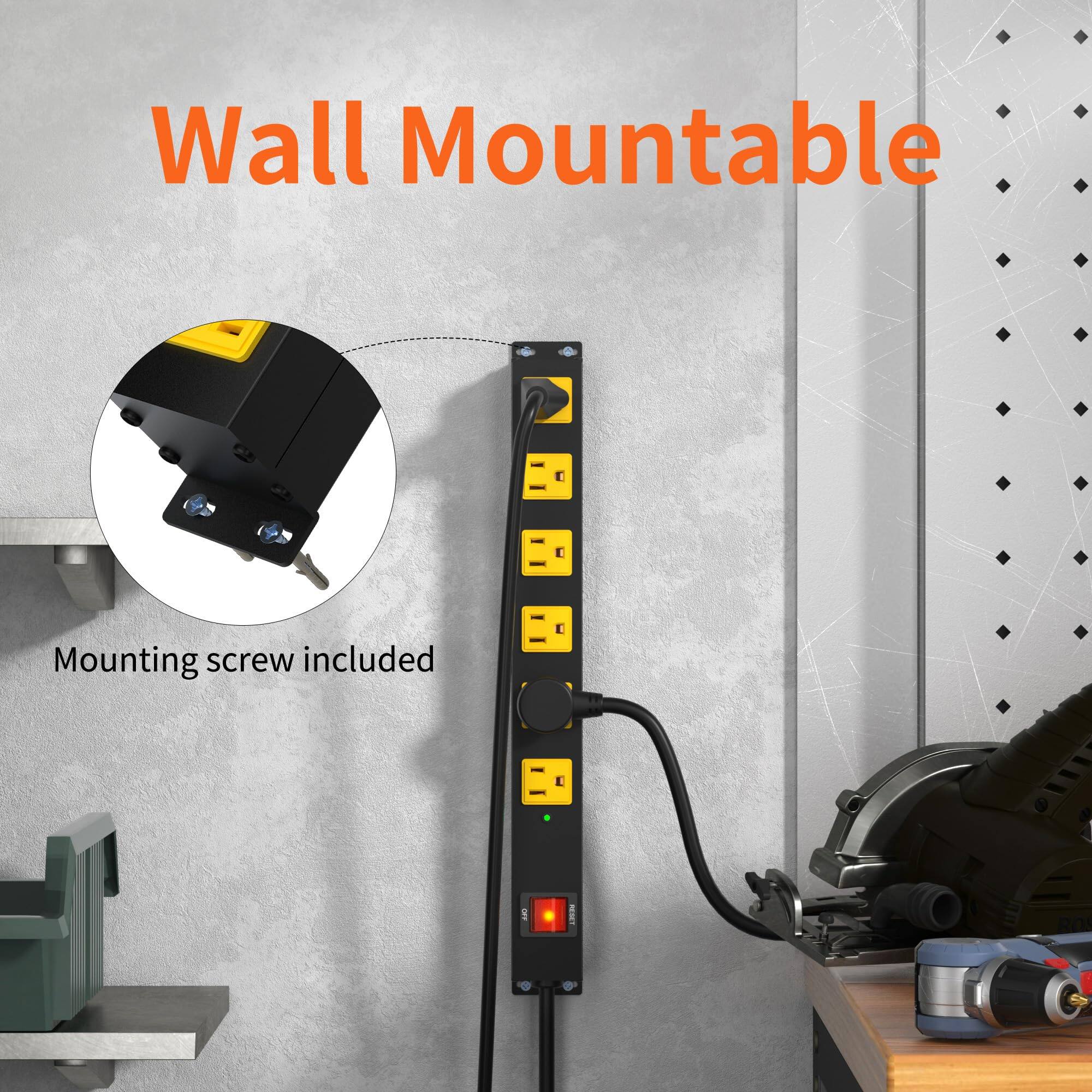 Wall Mountable  
Mounting screw included