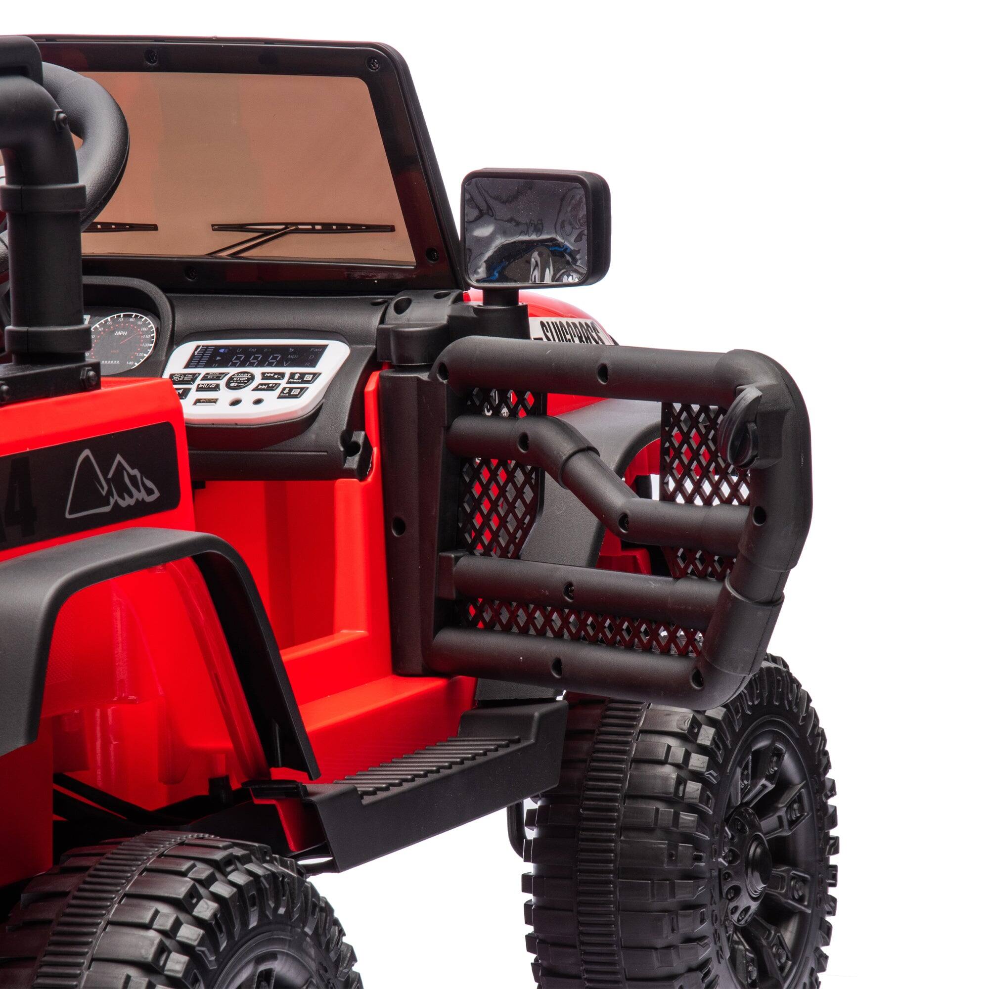 Alt View 3. Boyel Living - 3+ Red 24V Kids Ride On UTV with Parents Remote Control 4Wheel Shock Absorption - red.