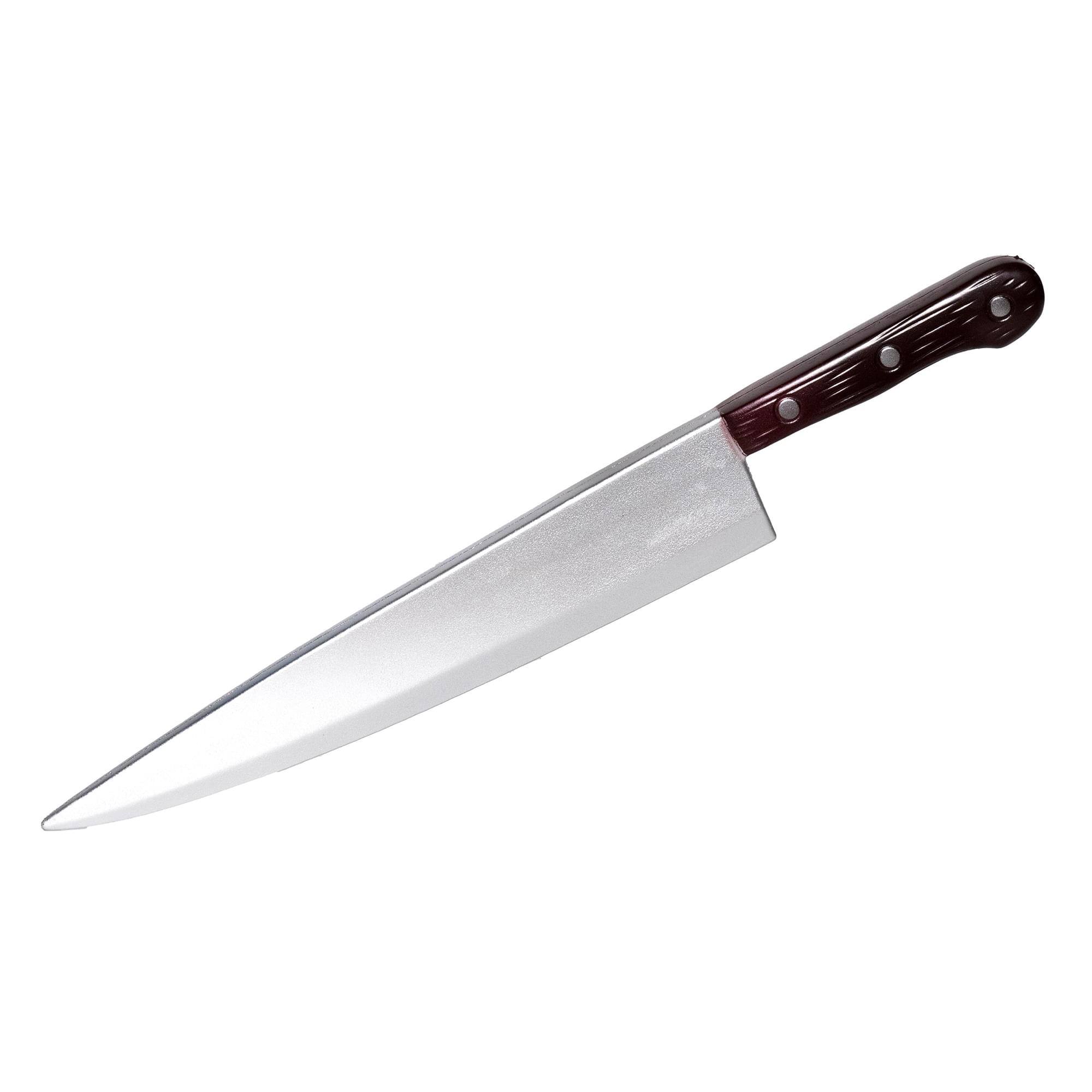 Front. Underwraps - Butcher Knife Brown Handle 18 Inch Foam Adult Costume Accessory - Brown.