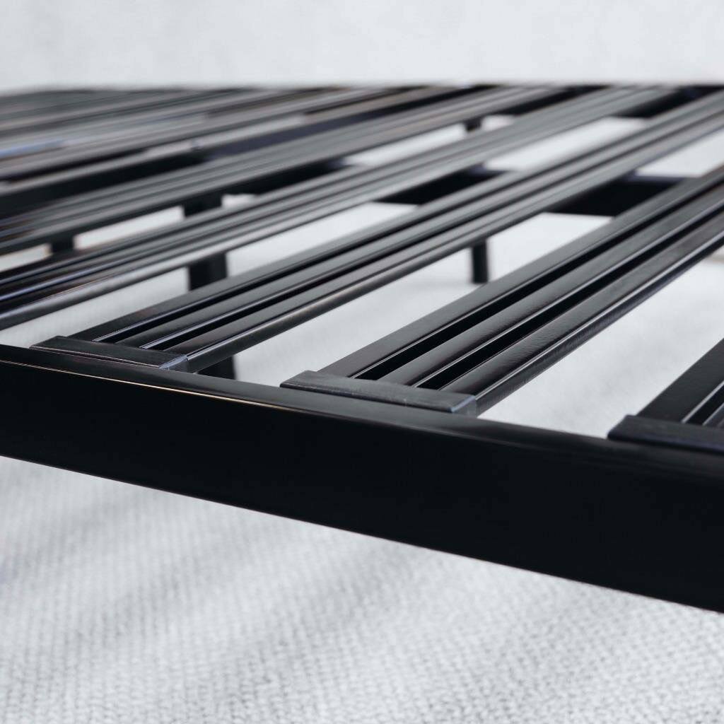 Left. Hivvago - Hivvago Full size Metal Platform Bed Frame with 3.86 inch Wide Heavy Duty Steel Slats - Black.