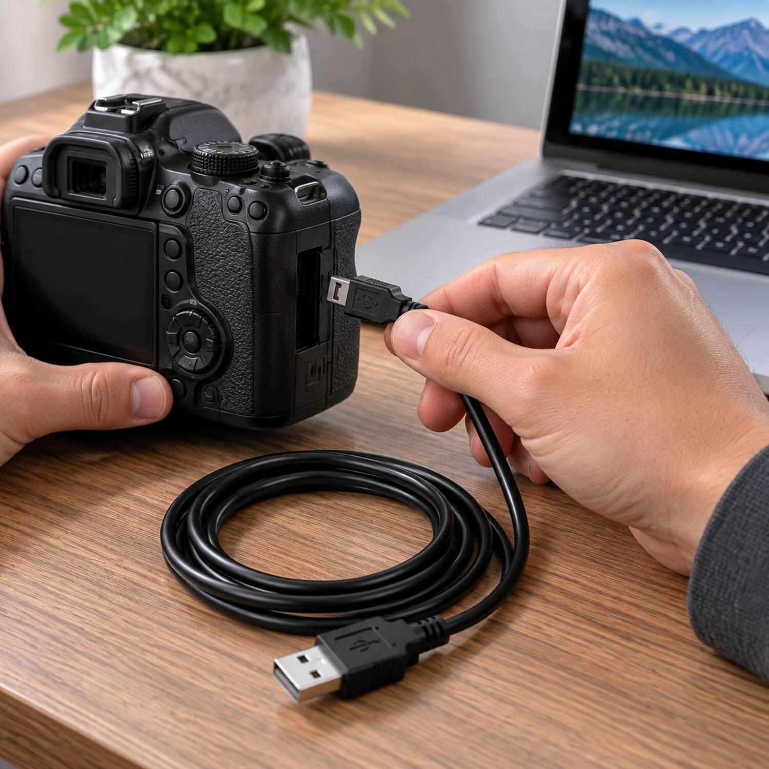 Back. Sanoxy - Sanoxy 3ft USB2.0 A Male to Mini-B 5-pin Male Cable - Black.