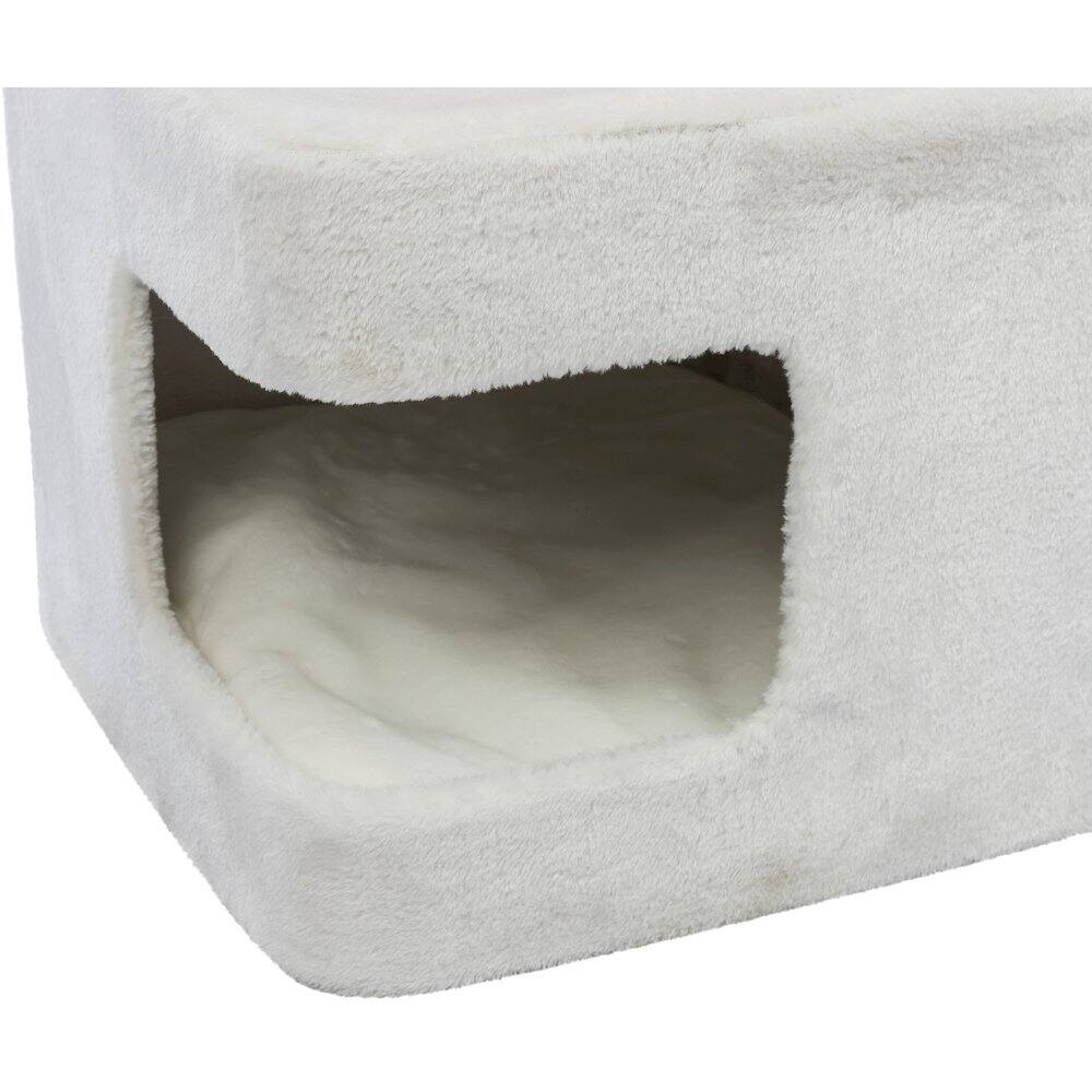 Alt View 1. TRIXIE - Ava XXL Jute & Plush 2-Level Cat Tree with Scratching Post & Condo - Brown/White.