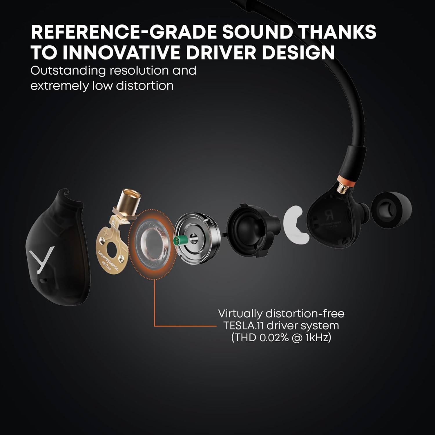 REFERENCE-GRADE SOUND THANKS TO INNOVATIVE DRIVER DESIGN

Outstanding resolution and extremely low distortion

Virtually distortion-free TESLA.11 driver system (THD 0.02% @ 1kHz)