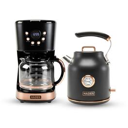 Haden - Dorset 1.7L Electric Water Kettle & 12 Cup Coffee Maker, Copper - Black