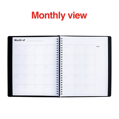 Alt View 3. Staples - Staples 7" x 8.75" Undated Daily Planner, Black - Black.