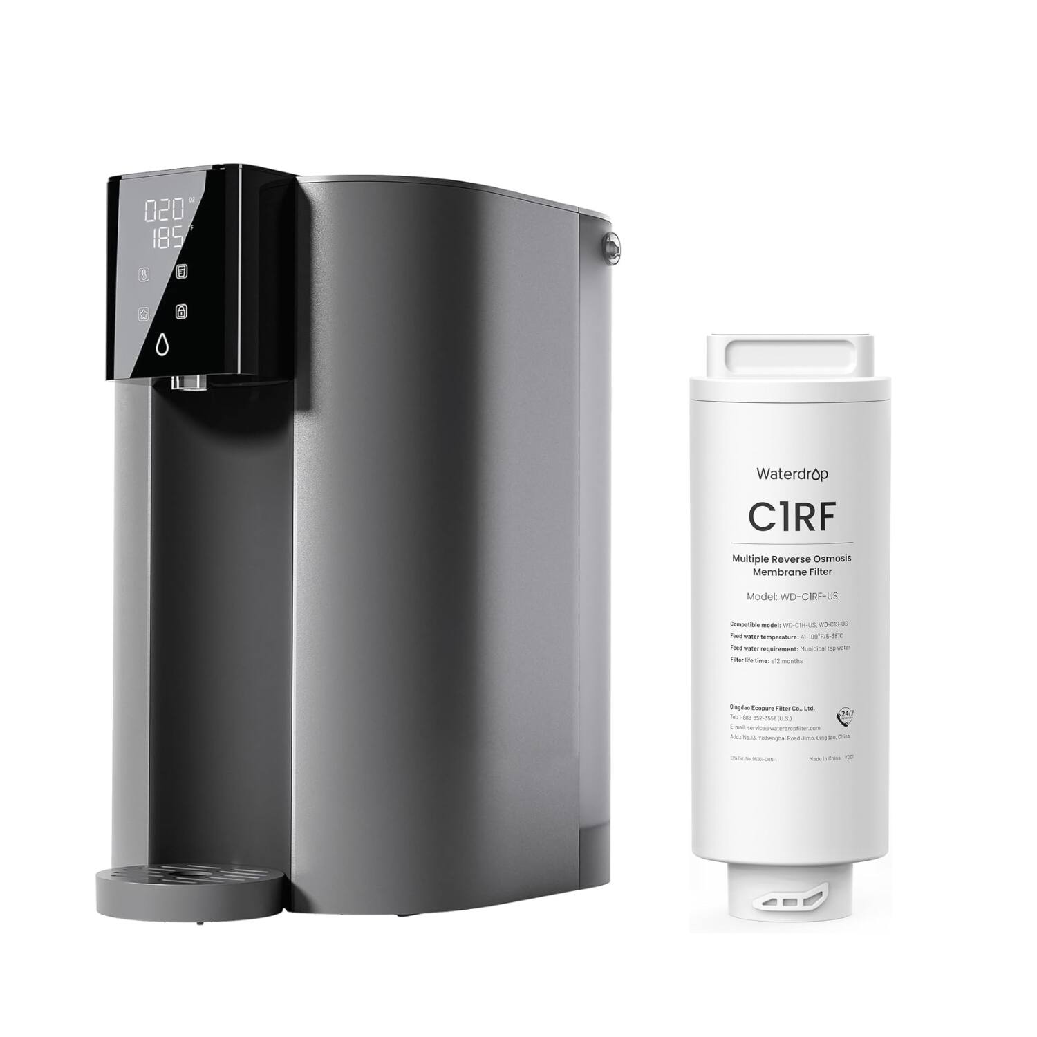 Waterdrop - C1H Reverse Osmosis System Extra WD-C1RF Water Filter - Black