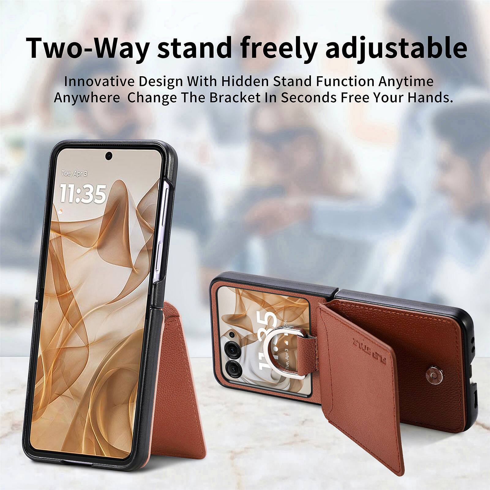 Two-Way stand freely adjustable  
Innovative Design With Hidden Stand Function Anytime Anywhere Change The Bracket In Seconds Free Your Hands.