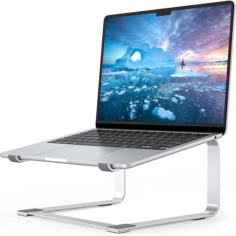 ACJPR - Metal Laptop Stand, Ergonomic Riser, Stable, 12–17.3" Laptops - Silver