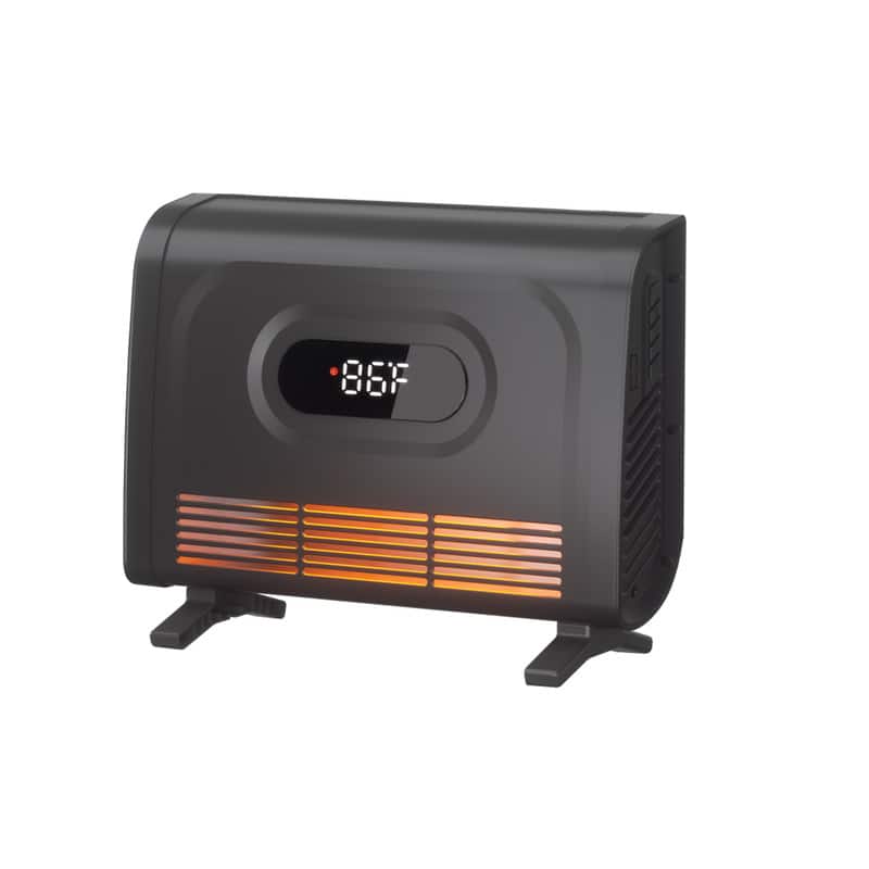Edendirect - 1500 W 12.4 in. Electric Compact Ceramic Space Heater with Adjustable Thermostat for Living Space