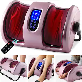 Best Choice Products - Foot Massager Machine, Therapeutic Reflexology Massager w/ High-Intensity Rollers - Rose Gold