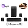 Ultimea - Aura S4T 7.1ch Soundbar with 4 Surround Speakers, Subwoofer, App Control, Bluetooth 6.0, HDMI/OPT/AUX, 350W - Black