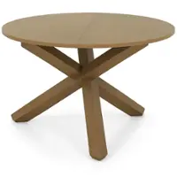 Costway 47" Round Dining Table with Solid Acacia Wood Legs for 4-6 Person for Kitchen - Natural - Front_Zoom