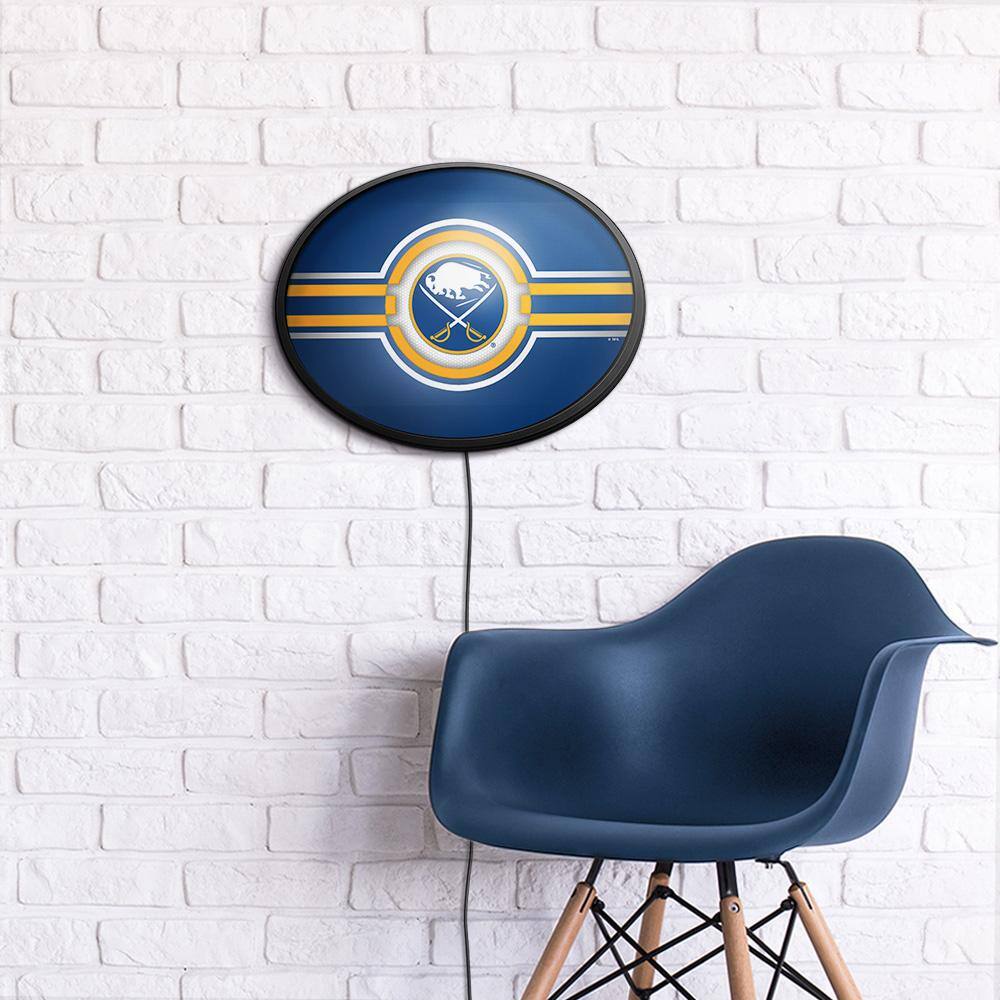 Alt View 3. The Fan-Brand - Buffalo Sabres 18'' x 14'' Team Color Slimline Illuminated Wall Sign - Multicolor.