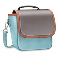 Front. Kitcheniva - Instant Film Camera Carrying Case Travel Bag For Polaroid Originals Onestep 2 VF Denim Turquoise - Denim Turquoise.