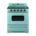 Unique Appliances - 30 in. Wide 5 Elements Classic Retro 3.9 Cu. Ft. Freestanding Induction Range with Air Fry - Ocean Mist Turquoise
