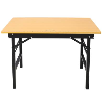 Front. Boyel Living - 39 inch L x 23 inch W Portable Folding Black Workbench Table with Solid Wood Worktop.