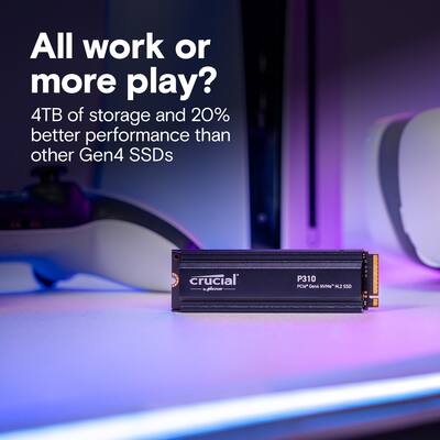 Crucial P310 1TB Internal SSD PCIe Gen 4 x4 NVMe M.2 with Heatsink Crucial P310 1TB Internal SSD PCIe Gen 4 x4 NVMe M.2 with Heatsink