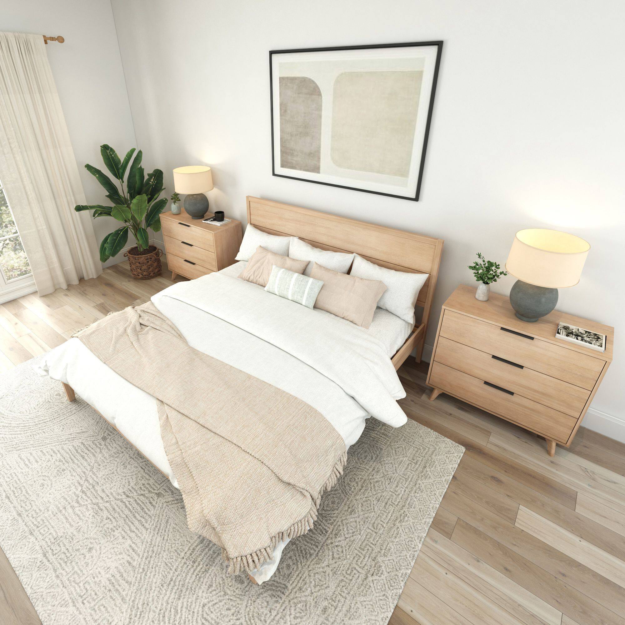 Alt View 4. Plank+Beam - Haven King Bed, Blonde - Blonde.