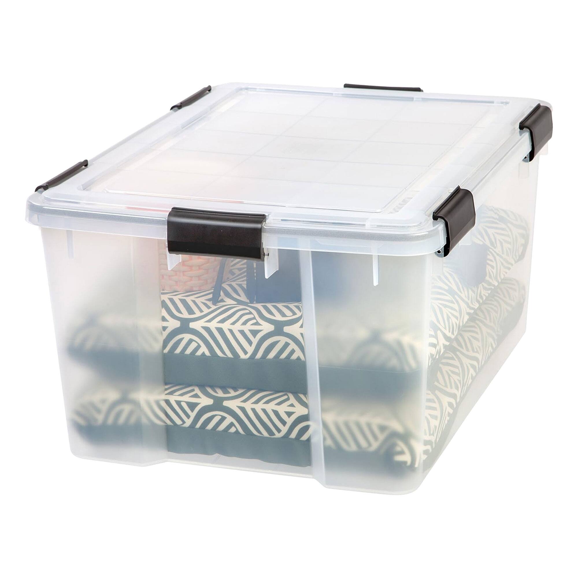 Alt View 5. IRIS USA - IRIS USA 63 Qt Storage Bins Plastic Gasket Box with Tight Latching Lids, 2 Pack - Clear.