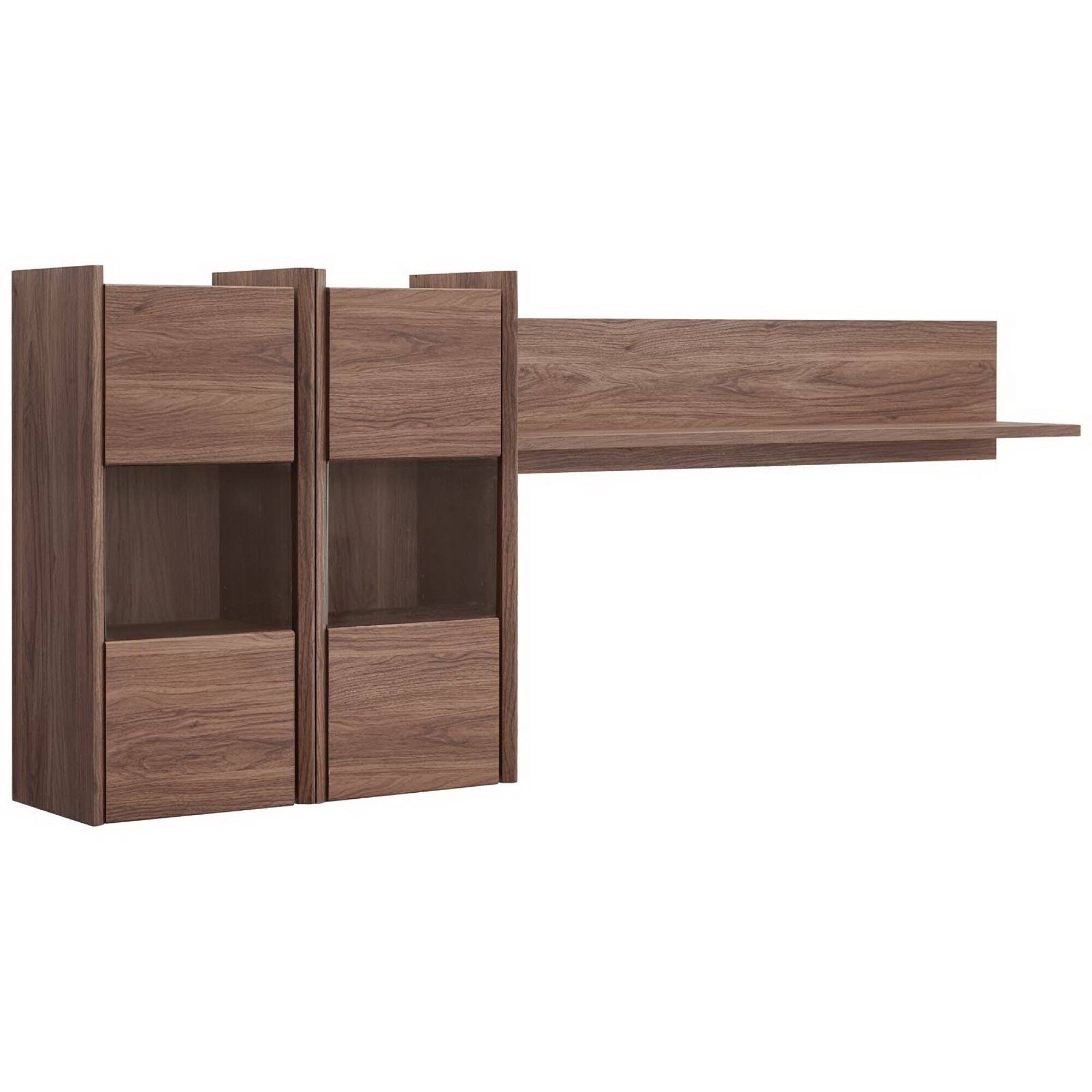 Angle. Modway - Visionary Wall Mounted Shelves by Modway - Walnut.