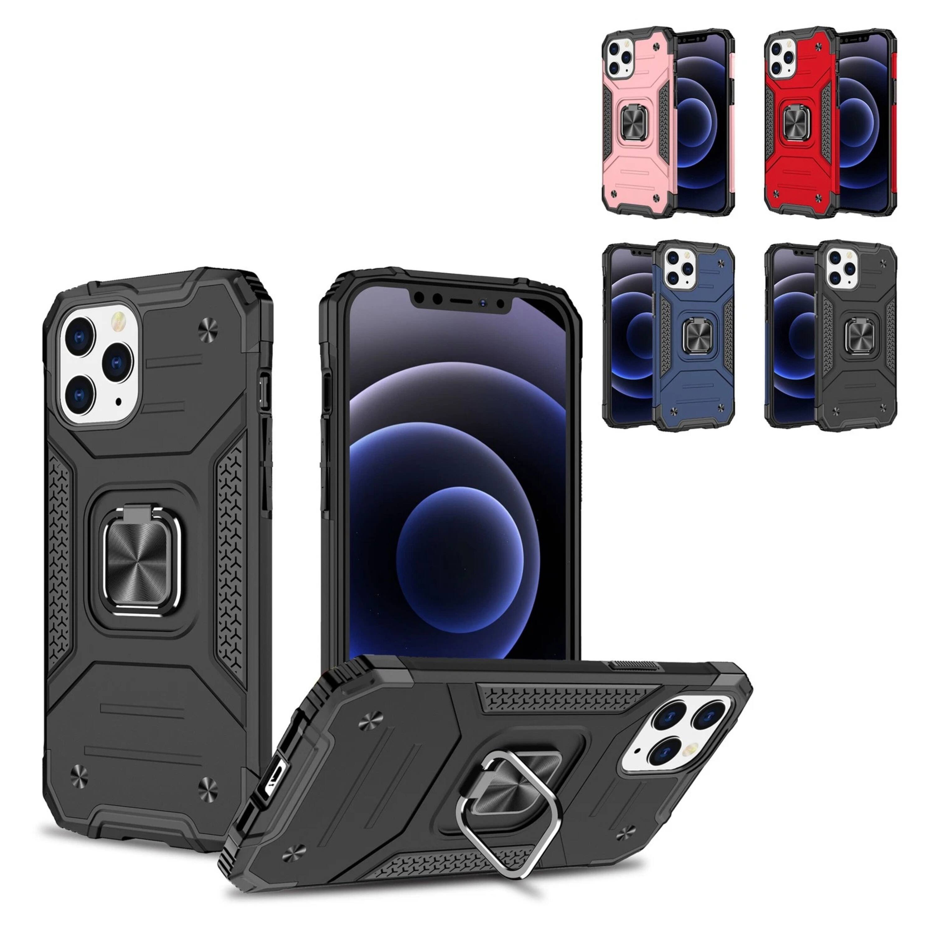 Angle. Kitcheniva - Magnetic Kickstand Shockproof Case With Tempered Glass For Samsung S25 Ultra Red - Red.