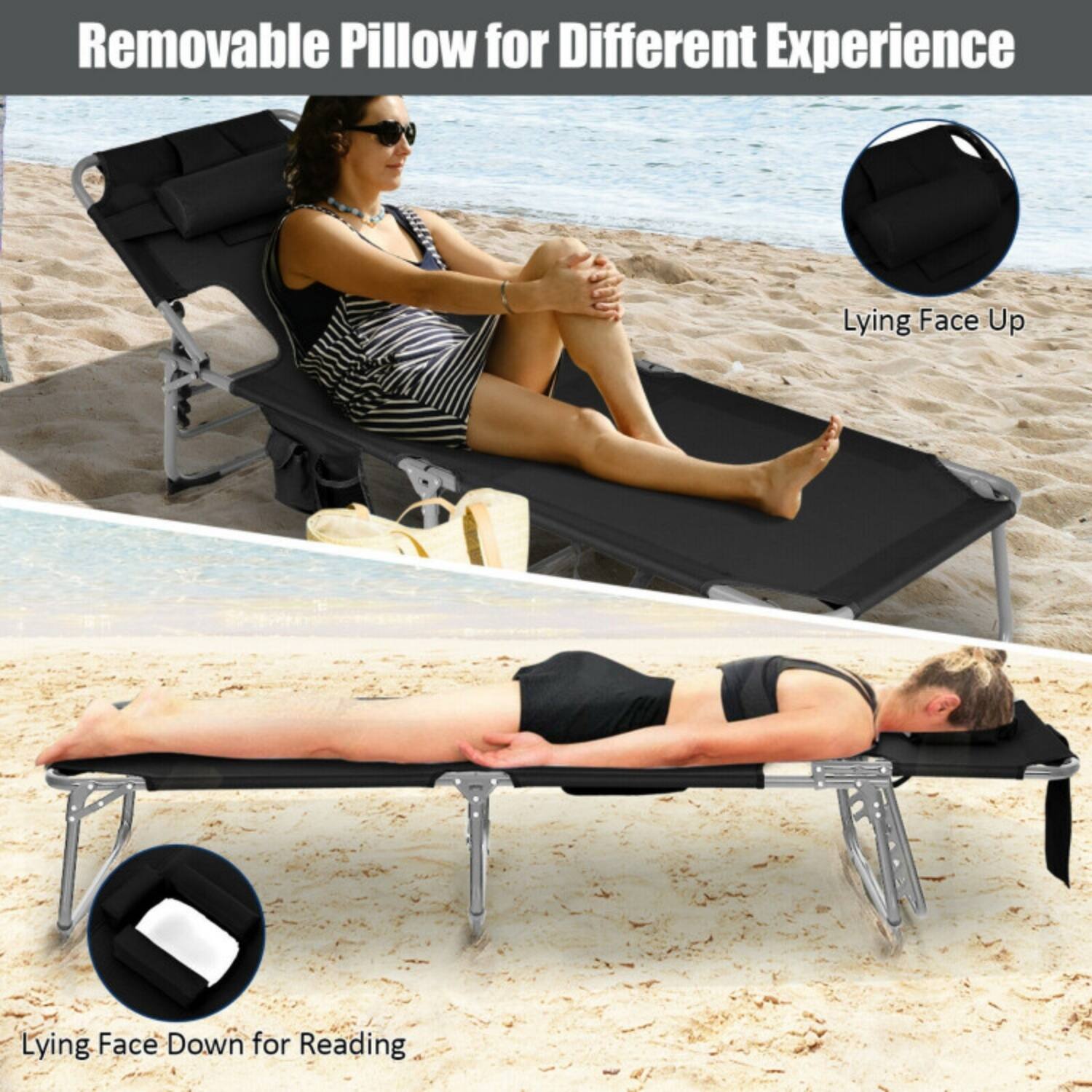 Removable Pillow for Different Experience

Lying Face Up

Lying Face Down for Reading