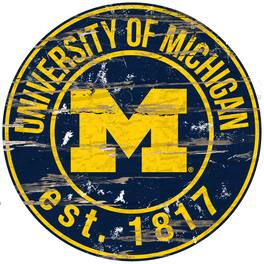 Fan Creations - Michigan Wolverines 23.5" Distressed Round Sign - Multicolor