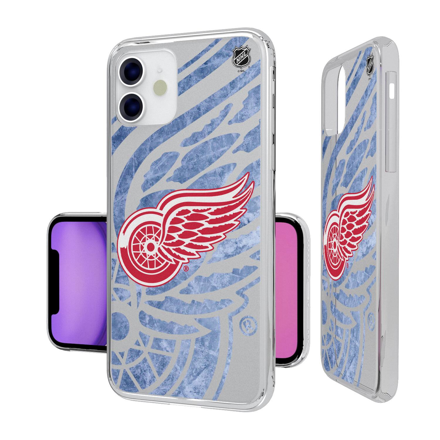Alt View 1. Keyscaper - Detroit Red Wings iPhone Clear Ice Case - 16e - Multicolor.