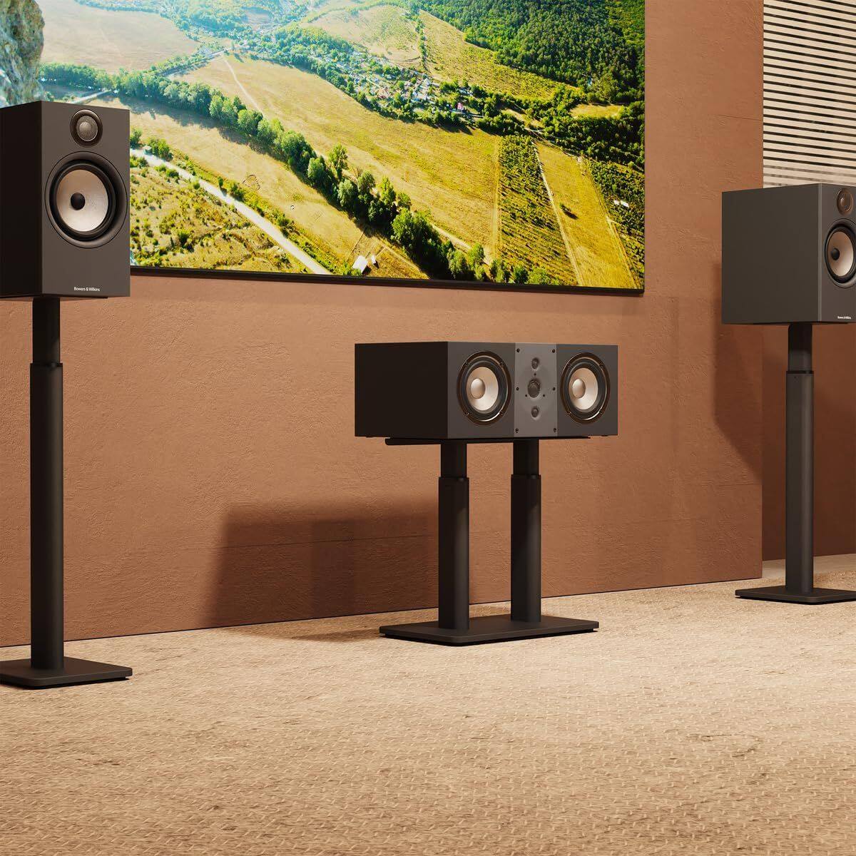 Alt View 4. Kanto - Kanto SCH Universal Height Adjustable Center Channel Speaker Stand - Black.
