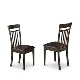 FurniFact - Elegant Wooden Dining Chairs – Slat Back Kitchen Chairs - Cappuccino