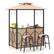 Front. Costway - 3 PCS Patio Bar Set with Tempered Glass Bar Table Metal Storage Shelves for Garden - Brown.