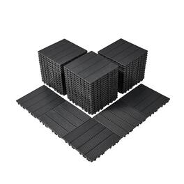 VEVOR - Interlocking Deck Tiles, 54 Pack,12"x12" 54 sq. ft Plastic Waterproof Outdoor Flooring All Weather Use, Patio Floor - Dark Gray