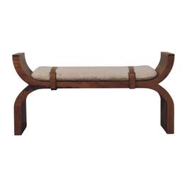 Artisan Furniture - Solid Wood Stirrup Curve Bench - Brown