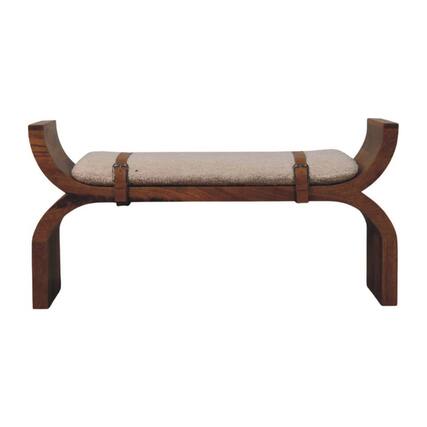 Front. Artisan Furniture - Artisan Furniture Solid Wood Stirrup Curve Bench - Brown.