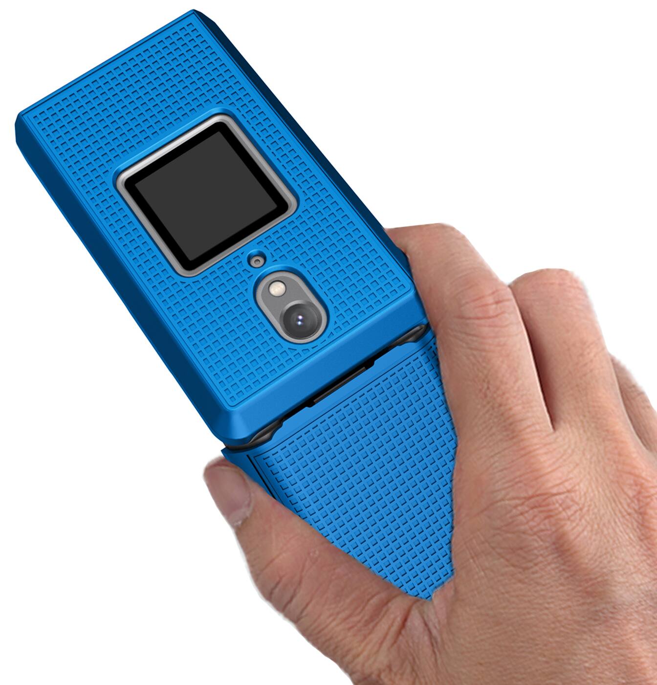 Alt View 5. Nakedcellphone - Case and Belt Clip Holster for CAT S22 Flip Phone - Blue.