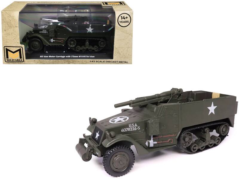 "M3 Gun Motor Carriage with 75mm M1897A4 Gun Olive Drab ""United States Army"" 1/43 Diecast Model by Militaria Die Cast" price history on PriceWatchPro