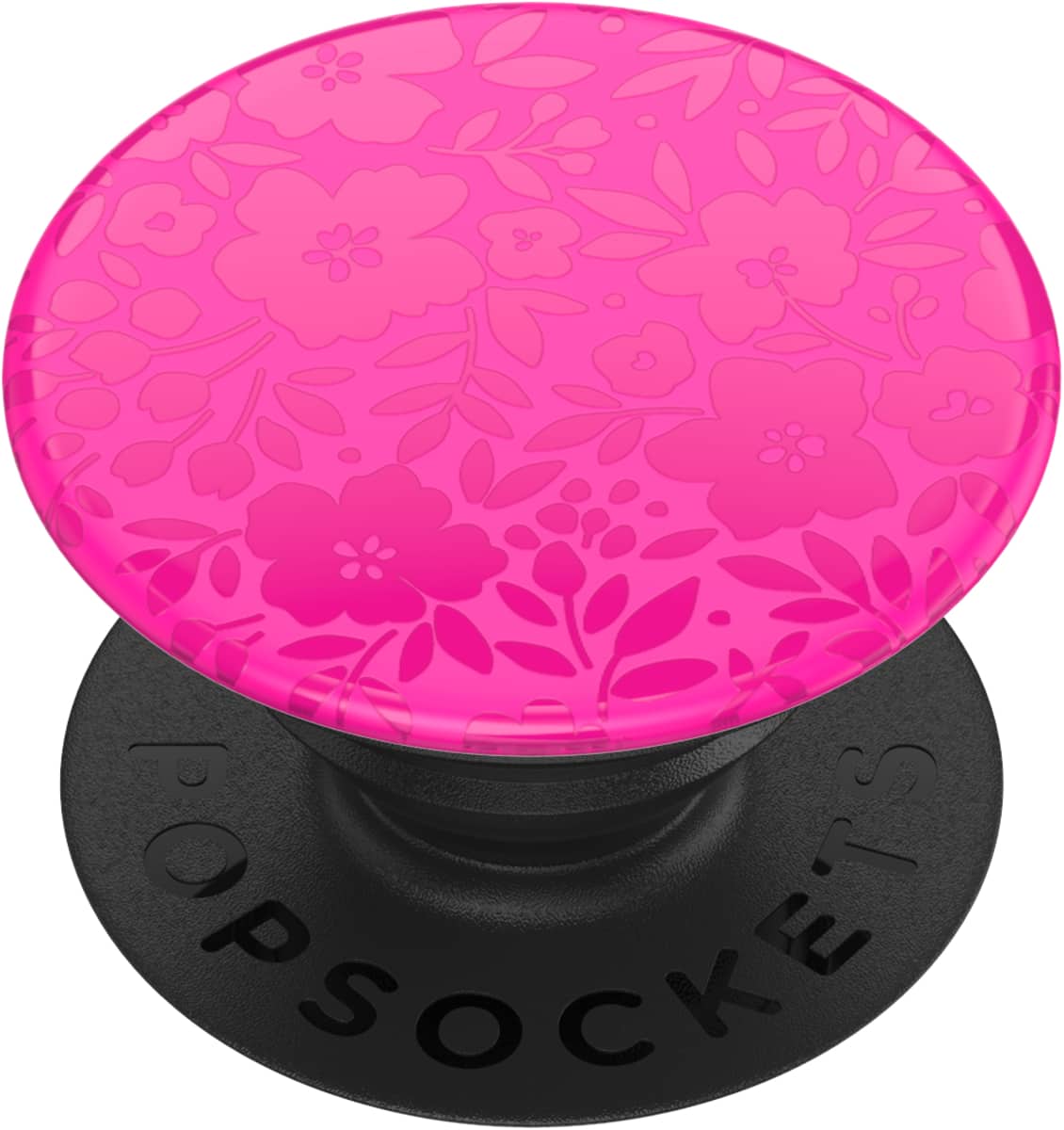 Front. PopSockets - PopGrip Cell Phone Grip & Stand - Fuchsia Floral.