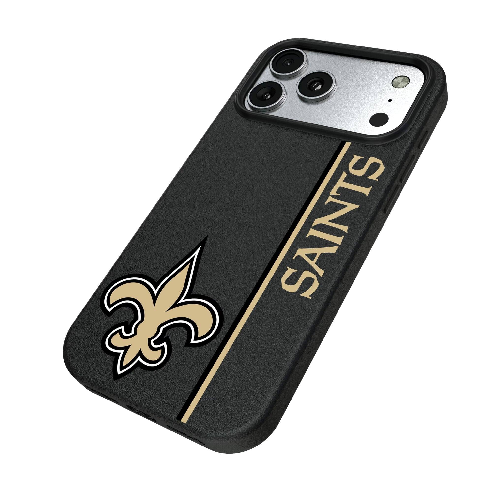 Alt View 1. Keyscaper - New Orleans Saints iPhone Magnetic Bump Case - 16 Plus - Black.