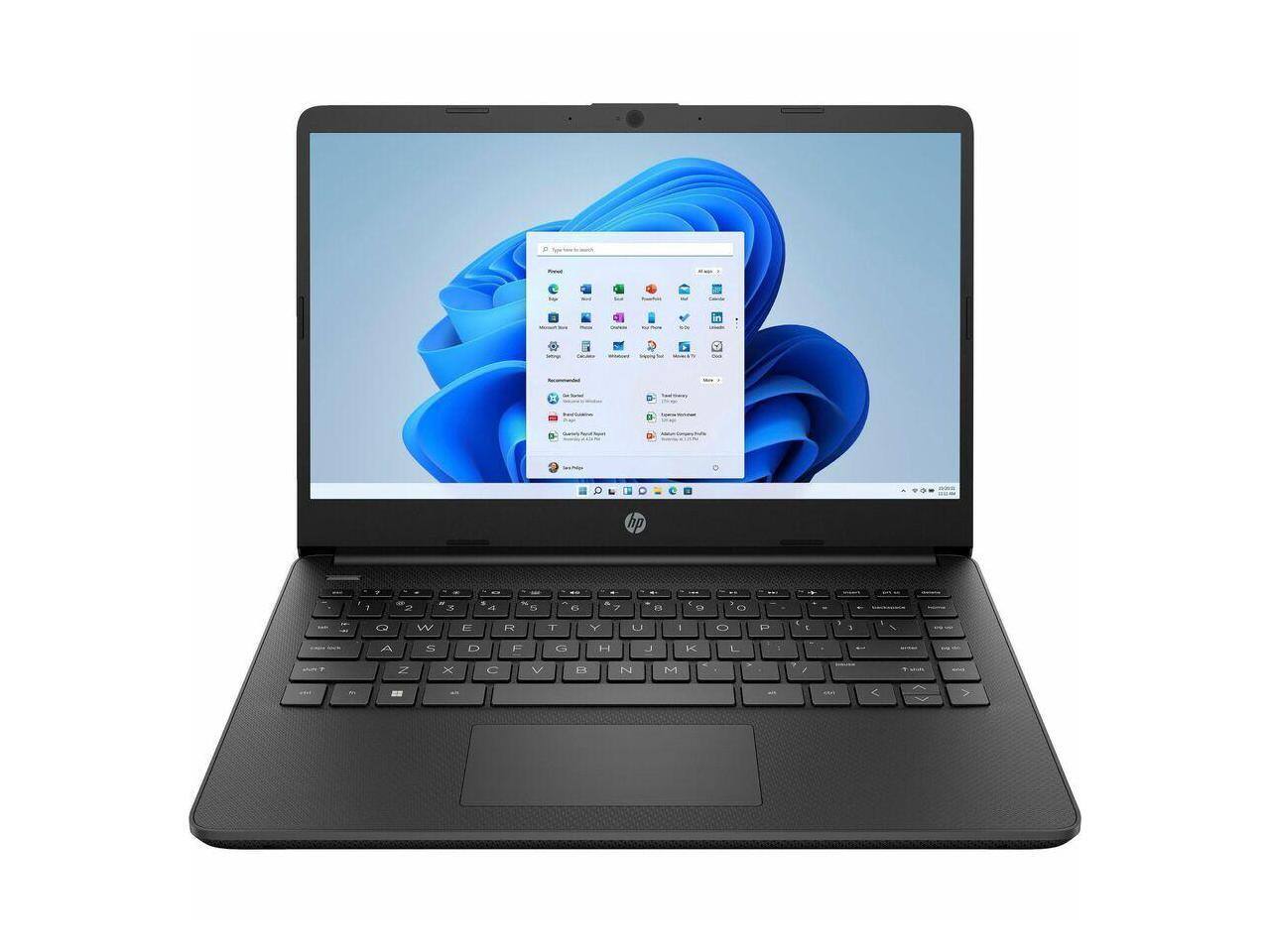 Alt View 8. HP - HP 14-dq3210nr 14" HD Touch, Celeron N4500, 4GB RAM, 64GB eMMC, Win 11 Home S Mode, Jet Black - Jet Black.