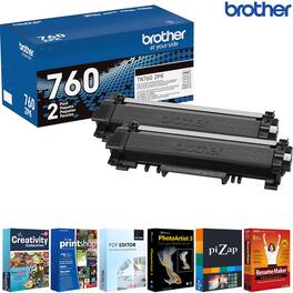 Brother - High-Yield Toner Black Twin Pack + Tech Smart USA Printer Software Bundle