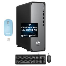 HP - OmniDesk Slim Desktop (Intel 300, 16GB, 1TB SSD, Intel UHD 710, WiFi 6, Win 11 Pro) w/Dockztorm Wireless Mouse - Meteor Silver