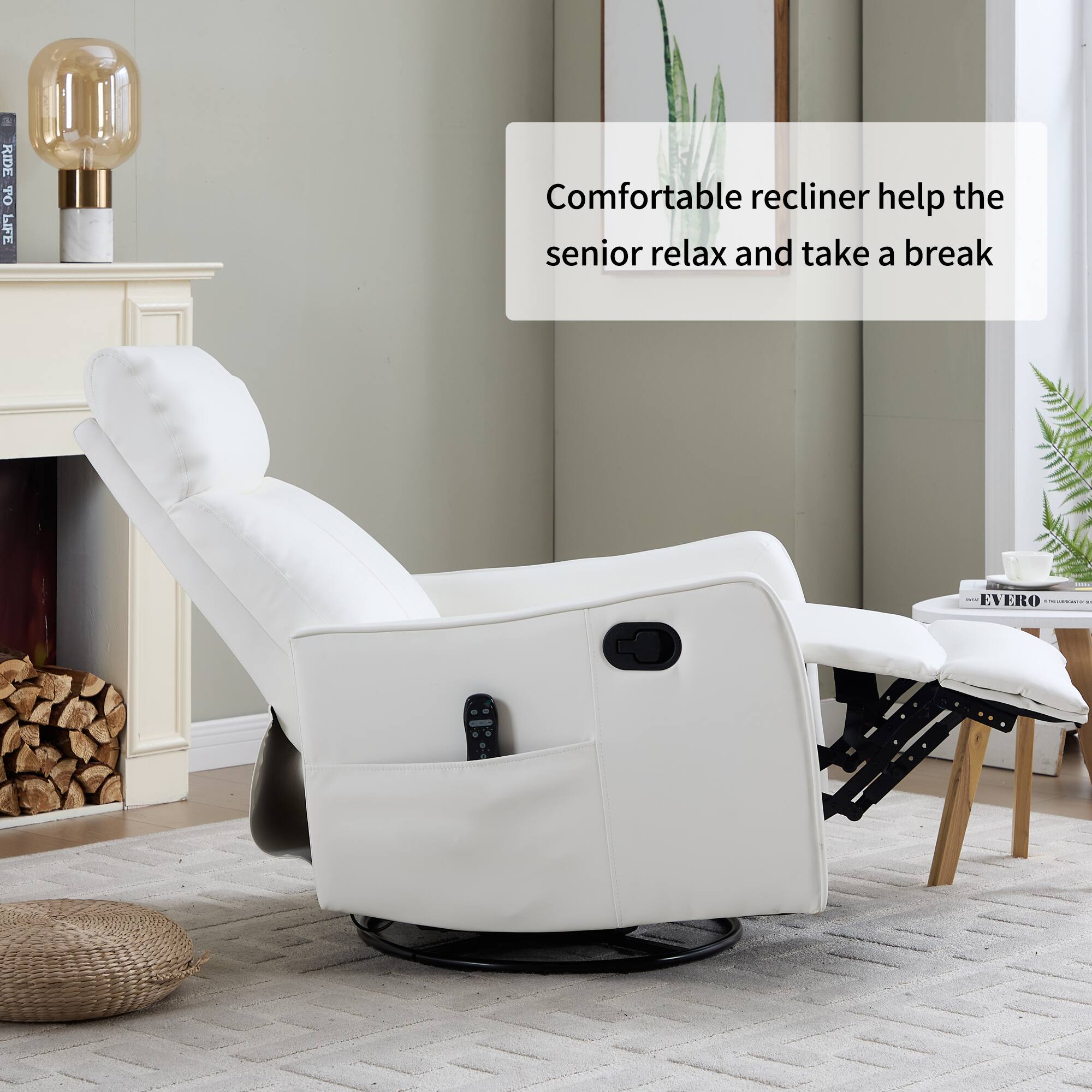 Comfortable recliner help the senior relax and take a break