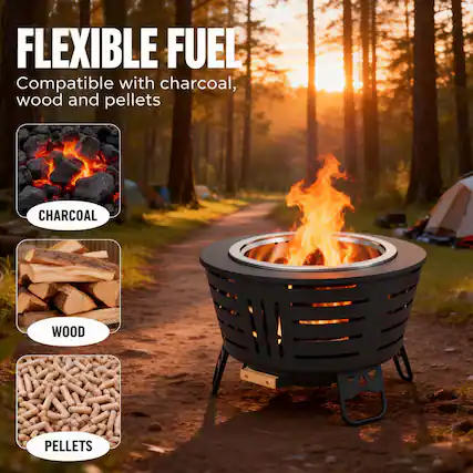 FLEXIBLE FUEL
Compatible with charcoal, wood and pellets
CHARCOAL
WOOD
PELLETS