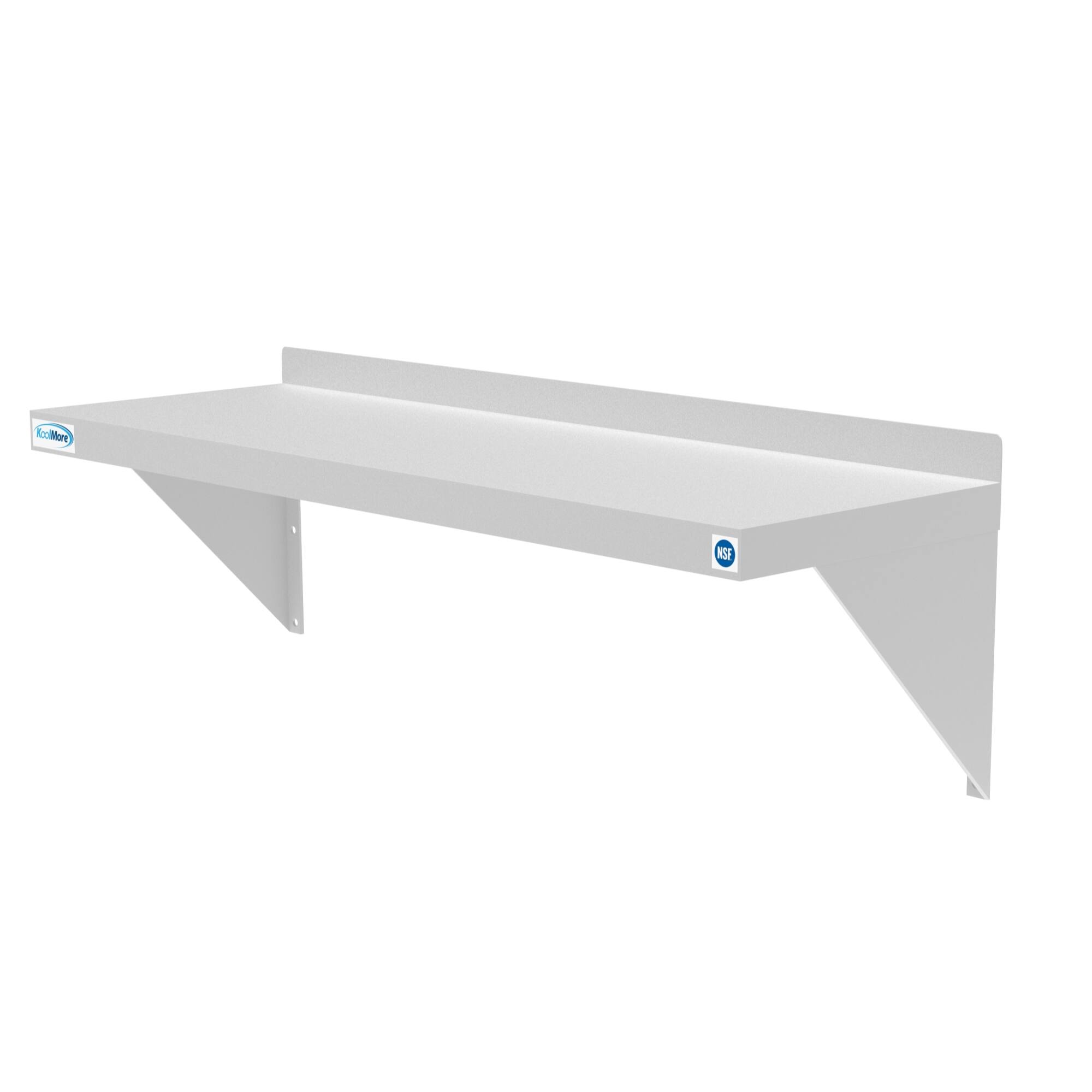 Angle. Koolmore - 12" x 36" 18-Gauge Stainless-Steel Heavy Duty Wall Shelf, WMSH-1236. - Stainless-Steel.