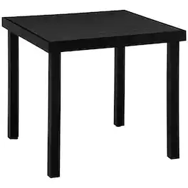 Resenkos - Patio Dining Table For 4, Non-Slip Foot Pads, Aluminium, Plastic - Black