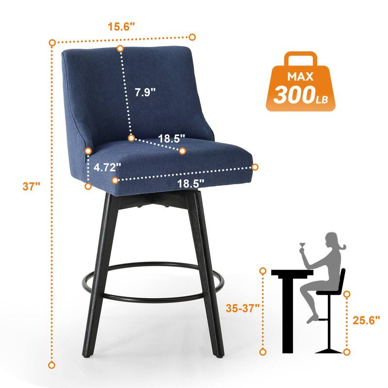 15.6"  
7.9"  
18.5"  
4.72"  
18.5"  
35-37"  
25.6"  
37"  
MAX 300 LB