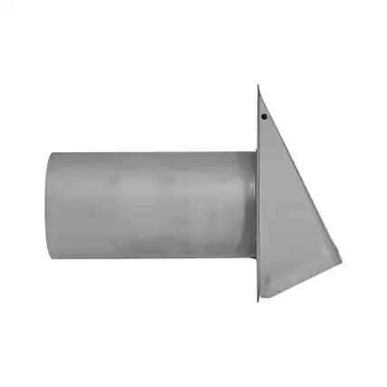 Front. Lambro - 8" 26-Gauge Steel Wall Exhaust Hood Vent, Damper, Wire Mesh Screen, 11" Pipe, EC-3480GMS-11-PG.