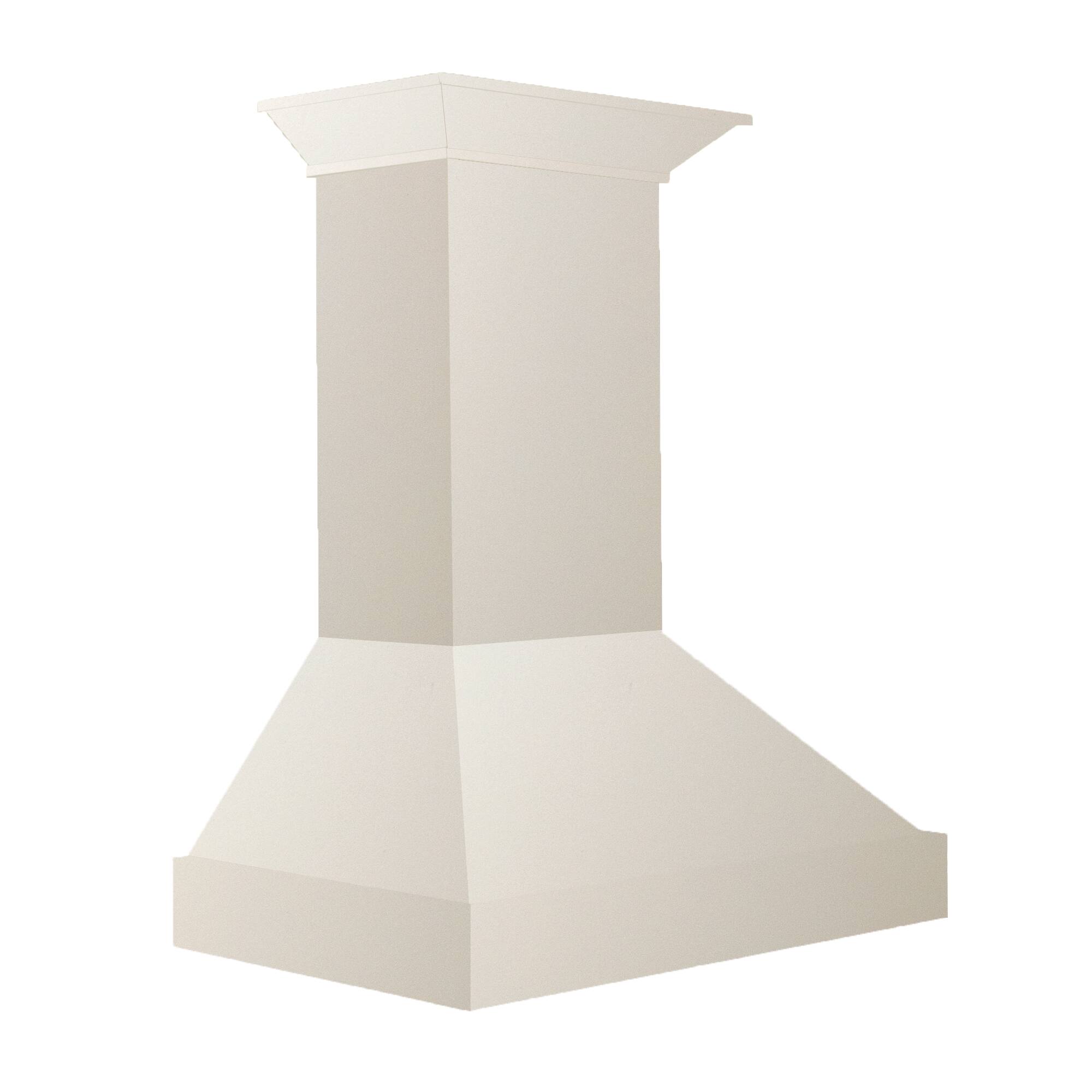 Left. ZLINE - ZLINE 48 in. Ducted Wooden Wall Mount Range Hood in Cottage White - Cottage White.
