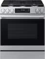 Samsung - 30 in. Wide 5 Burner 6.0 cu. ft. Bespoke Smart Slide-In Gas Range with No Preheat Air Fry Max and True Convection - Stainless Steel