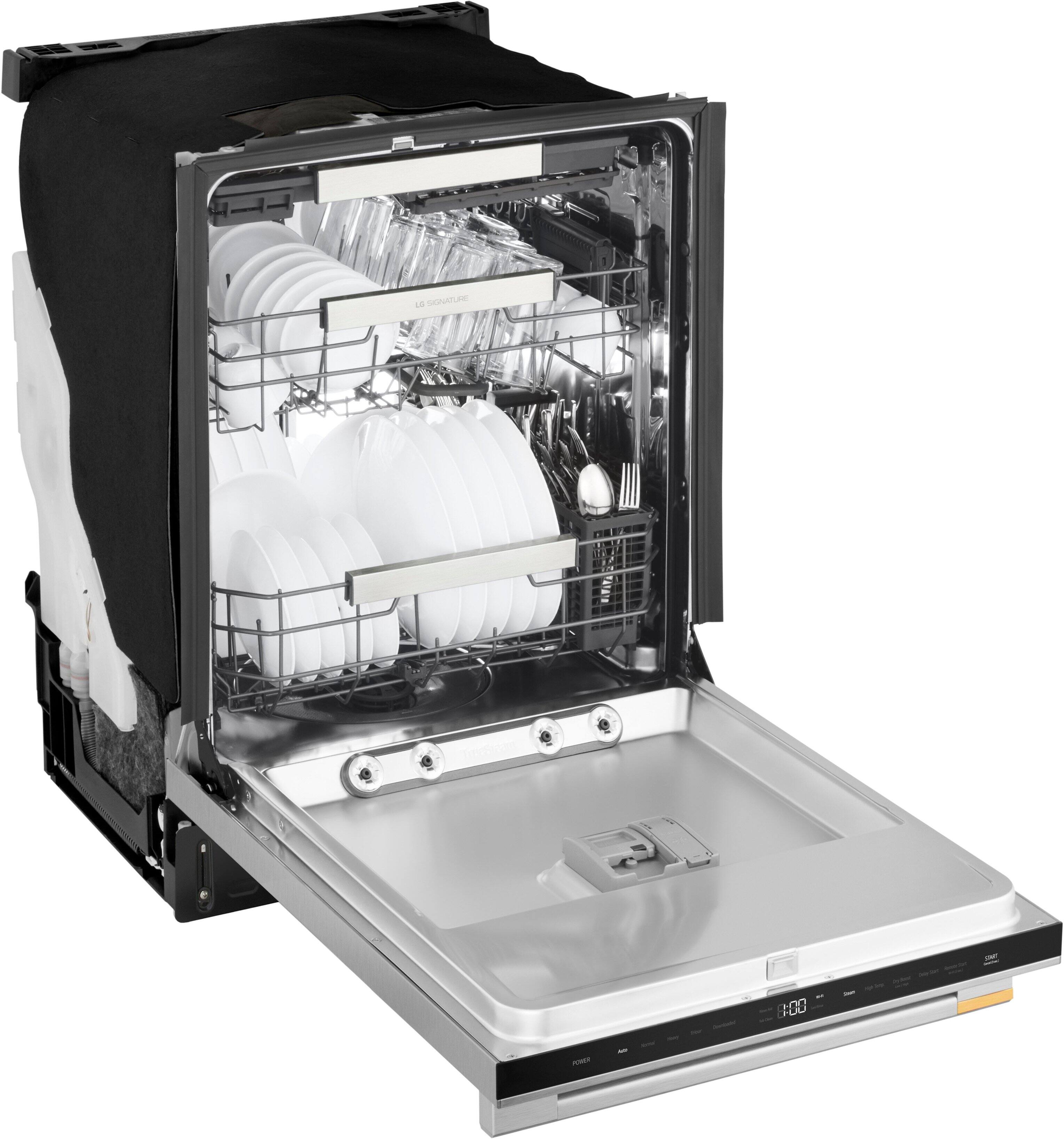 Alt View 13. LG - SIGNATURE FlushFit 24-in Top Control Smart Built-In Stainless Steel Tub Dishwasher with 3rd Rack, Quad Wash Pro, 39dBA - PrintProof Stainless Steel.